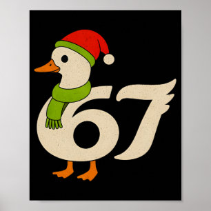 Grappige 67 Gans Kerstmis 6 7 Meme Eend Kerstman H Poster