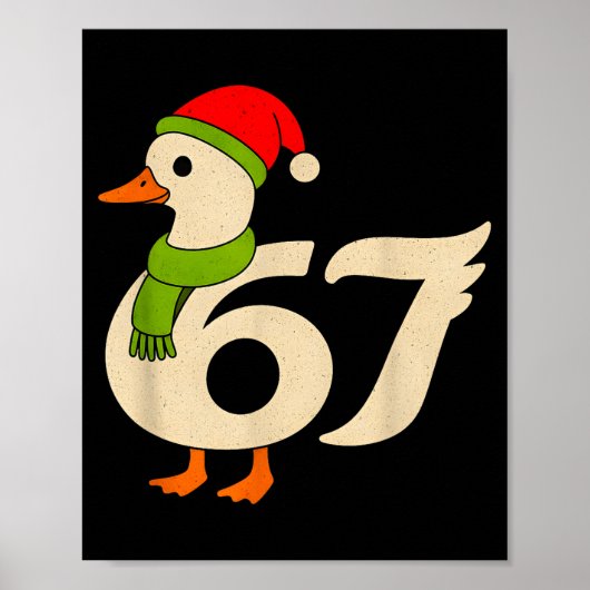 Grappige 67 Gans Kerstmis 6 7 Meme Eend Kerstman H Poster (Voorkant)