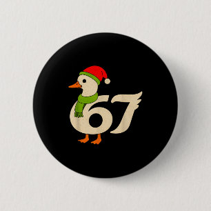 Grappige 67 Gans Kerstmis 6 7 Meme Eend Kerstman H Ronde Button 5,7 Cm