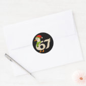 Grappige 67 Gans Kerstmis 6 7 Meme Eend Kerstman H Ronde Sticker (Envelop)
