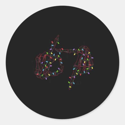 Grappige 67 Hand Zes Zeven Meme Brainrot Kerstmis Ronde Sticker (Voorkant)