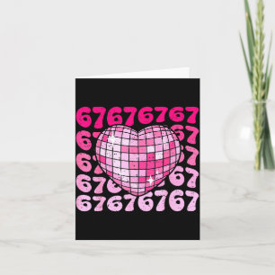 Grappige 67 Hart Disco Bal Valentijnsdag Zes Zeven Kaart