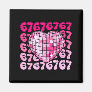 Grappige 67 Hart Disco Bal Valentijnsdag Zes Zeven Magneet
