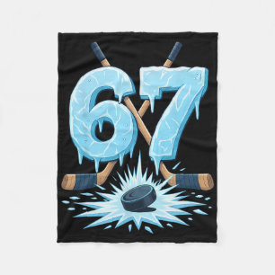 Grappige 67 Hockey Zes Zeven Ijs Drip Liefhebber M Fleece Deken