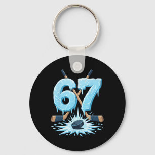 Grappige 67 Hockey Zes Zeven Ijs Drip Liefhebber M Sleutelhanger