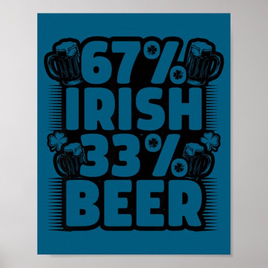 Grappige 67 Ierse 33 Bier Zes Poster (Voorkant)
