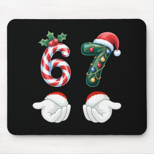 Grappige 67 kerst pyjama's Zes Zeven Meme 6 7 Elf Muismat (Voorkant)