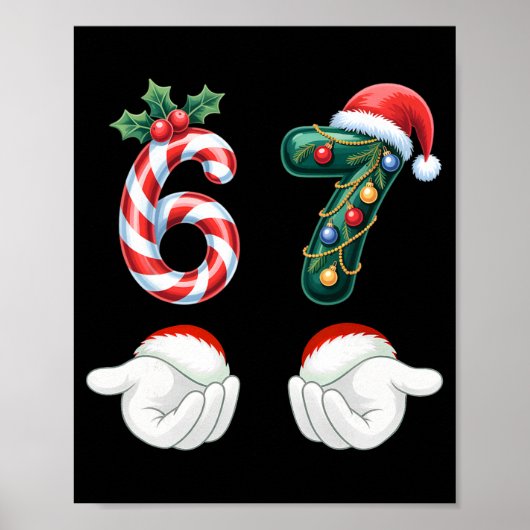Grappige 67 kerst pyjama's zes zeven meme 6 7 elf  poster (Voorkant)