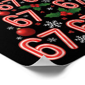 Grappige 67 Kerstboom Candy Cane Meme Vakantie Poster (Hoek)