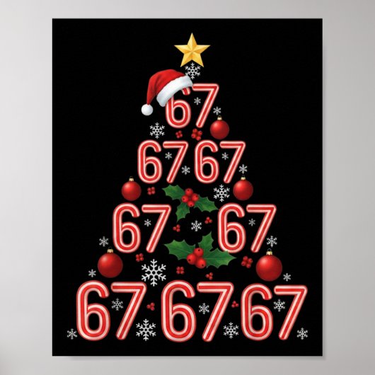 Grappige 67 Kerstboom Candy Cane Meme Vakantie Poster (Voorkant)