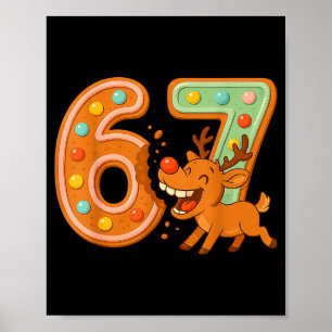 Grappige 67 Kerstkrullen Rudolph Rendier grap Poster