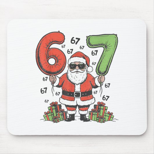 Grappige 67 Kerstman Zes Zeven Kerst 67 Meme Bruh Muismat (Voorkant)
