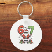 Grappige 67 Kerstman Zes Zeven Kerstmis 67 Meme Br Sleutelhanger (Voorkant)