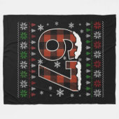 Grappige “67” Kerstmeme – Rood & Groen Geruit  Fleece Deken (Voorkant (Horizontaal))