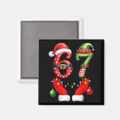 Grappige 67 Kerstmis 6 7 Meme Pyjama Feestdagen Ge Magneet (Voorkant / Achterkant)