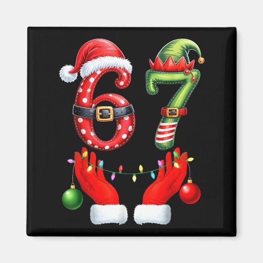 Grappige 67 Kerstmis 6 7 Meme Pyjama Feestdagen Ge Magneet (Voorkant)