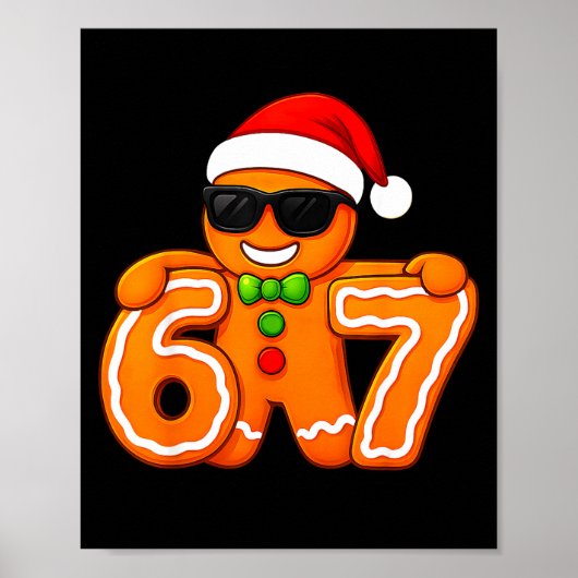 Grappige 67 Kerstmis 6 7 Peperkoek Zes Zeven Voor Poster (Voorkant)