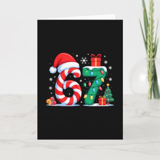 Grappige 67 Kerstmis 6 7 Zes Zeven Meme 6 7 Matchi Kaart (Voorkant)