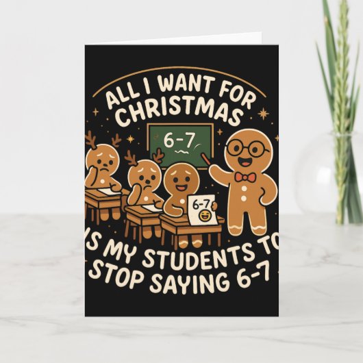 Grappige 67 Kerstmis Pyjama Shirt Zes Zeven Meme B Kaart (Voorkant)