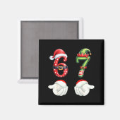 Grappige 67 Kerstmis Pyjama Zes Zeven Meme 6 7 Elf Magneet (Voorkant / Achterkant)