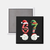 Grappige 67 Kerstmis Pyjama Zes Zeven Meme 6 7 Elf Magneet (Voorkant / Achterkant)