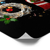 Grappige 67 Kerstmis Xmas Zes Zeven F 6 7 Kerstmut Poster (Hoek)
