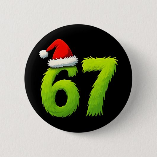 Grappige 67 Kerstmis Zes Zeven Meme 6 7 Tienerjong Ronde Button 5,7 Cm (Voorkant)