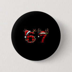 Grappige 67 Kerstmis Zes Zeven Meme Brainrot Kerst Ronde Button 5,7 Cm