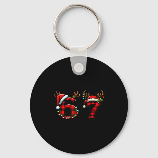 Grappige 67 Kerstmis Zes Zeven Meme Brainrot Kerst Sleutelhanger (Voorkant)