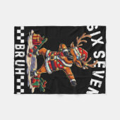 Grappige 67 Kerstmis Zes Zeven Meme Dabbing Rendie Fleece Deken (Voorkant (Horizontaal))