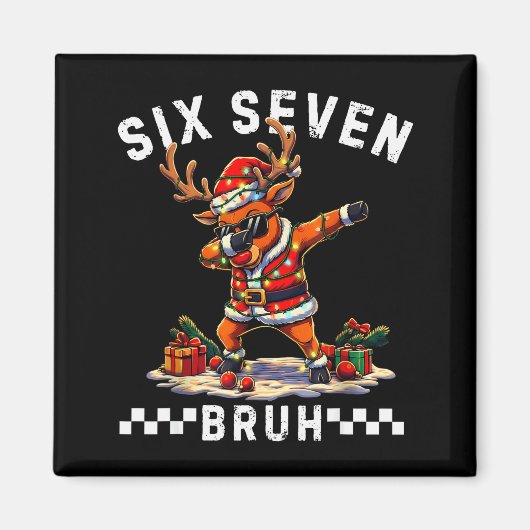 Grappige 67 Kerstmis Zes Zeven Meme Dabbing Rendie Magneet (Voorkant)