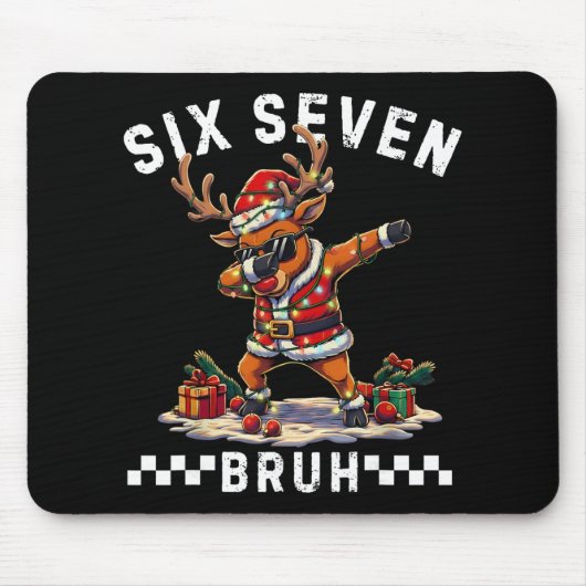 Grappige 67 Kerstmis Zes Zeven Meme Dabbing Rendie Muismat (Voorkant)