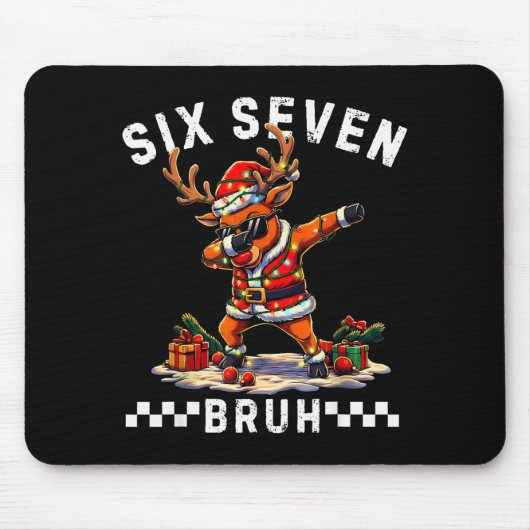 Grappige 67 Kerstmis Zes Zeven Meme Dabbing Rendie Muismat (Voorkant)