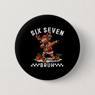 Grappige 67 Kerstmis Zes Zeven Meme Dabbing Rendie Ronde Button 5,7 Cm