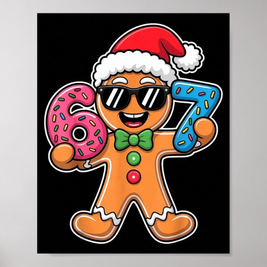 Grappige 67 Kerstmis Zes Zeven Meme Kerstmis Gembe Poster (Voorkant)