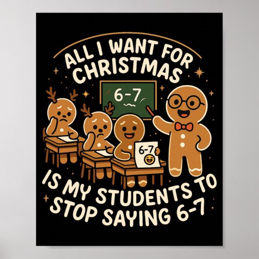 Grappige 67 kerstpyjama shirt zes zeven meme Br Poster (Voorkant)