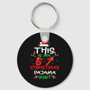 Grappige 67 kerstpyjama shirt zes zeven meme Br Sleutelhanger