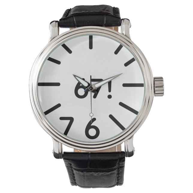 grappige 67 klok horloge (Voorkant)