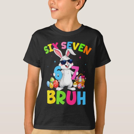 Grappige 67 Konijn Ei Voor Kinderen T-shirt (Voorkant)