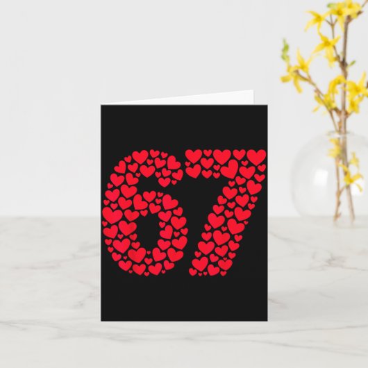 Grappige 67 Meme 6 7 Gen Alpha Jargon Voor Valenti Kaart (Gele Bloem)