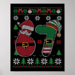 Grappige 67 Meme 6 7 Lelijke Kersttrui Voor Jongen Poster