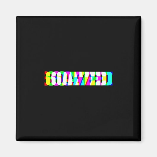 Grappige 67 Meme 6oa7ed Glitch Art Retro Slang Goa Magneet (Voorkant)