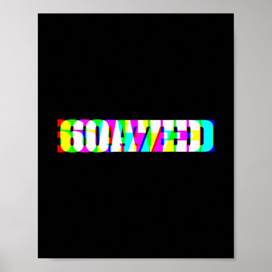 Grappige 67 Meme 6oa7ed Glitch Kunst Retro Slang G Poster (Voorkant)