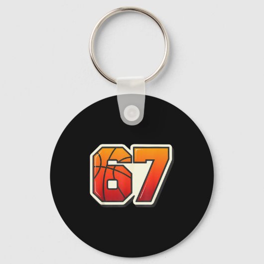 Grappige 67 Meme Basketbal Ijs Drip Zes Zeven Sleutelhanger (Voorkant)