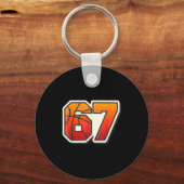 Grappige 67 Meme Basketbal Ijs Drip Zes Zeven Sleutelhanger (Voorkant)