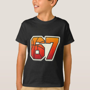 Grappige 67 Meme Basketbal Ijs Drip Zes Zeven T-shirt