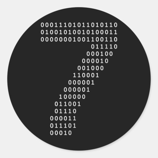 Grappige 67 Meme Binaire Code Tech Geek Digitale Z Ronde Sticker (Voorkant)