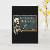 Grappige 67 Meme Brainrot grap Halloween skelet ma Kaart (Gele Bloem)