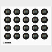 Grappige 67 Meme Brainrot Grap Halloween Skelet Ma Ronde Sticker (Vel)