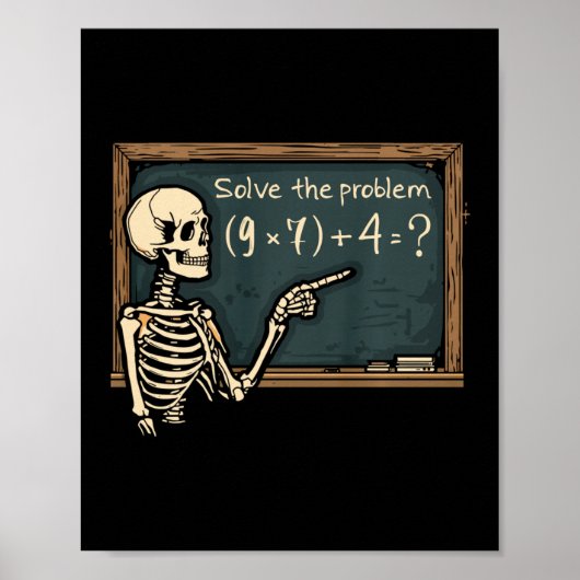 Grappige 67 Meme Brainrot Grapjas Halloween Skelet Poster (Voorkant)